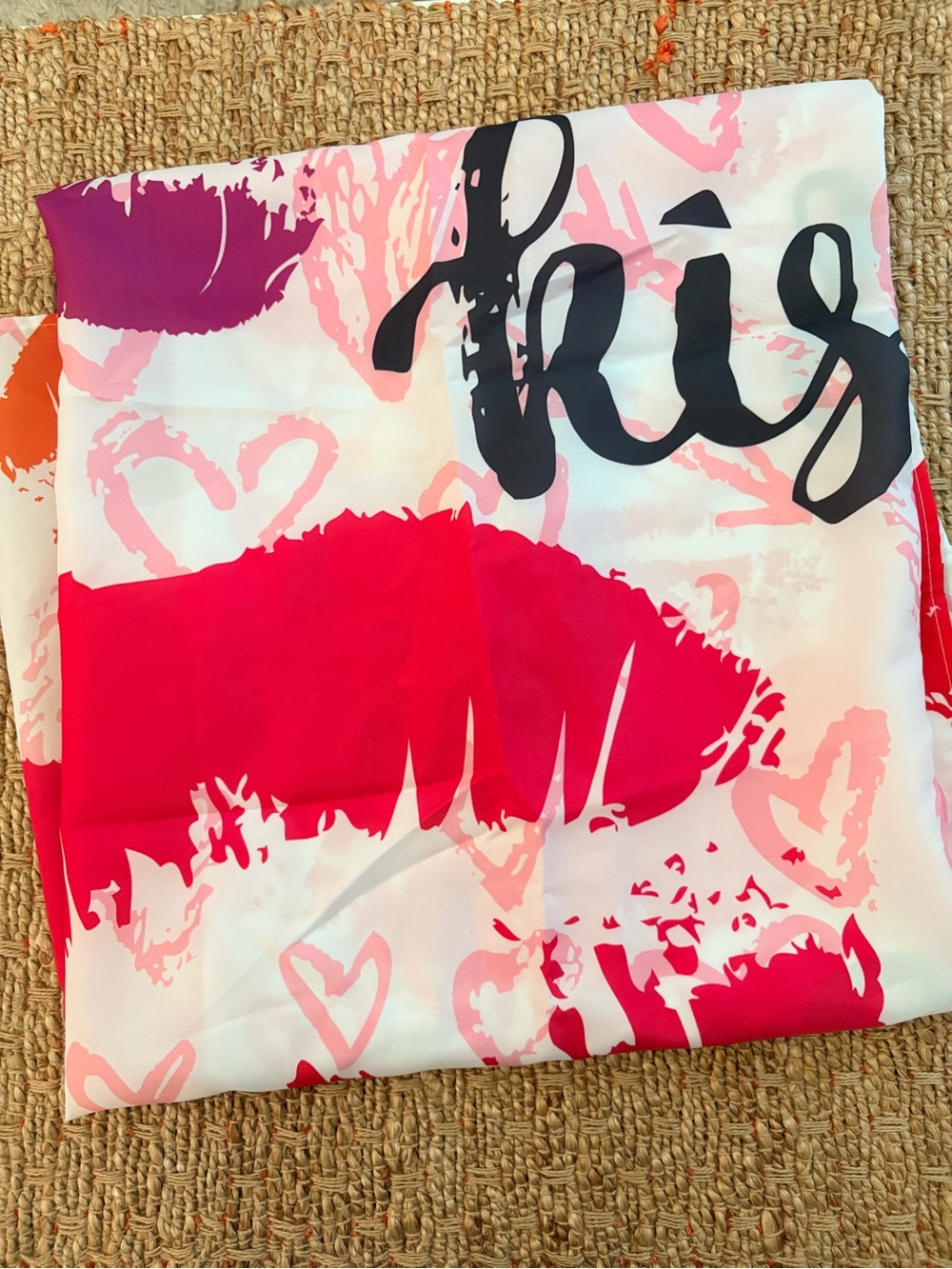 Shower Curtain
Pink & Red Lip Print KISS with Hearts